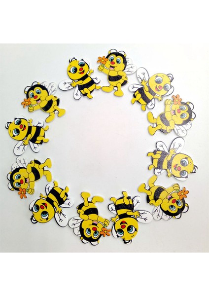 Yeni 40 Parça Ahşap Şekiller Arı Bezemeler Scrapbooking El Sanatları Dekoratif Düğmeler Flatback Kart Yapımı Dekorasyon (Yurt Dışından)