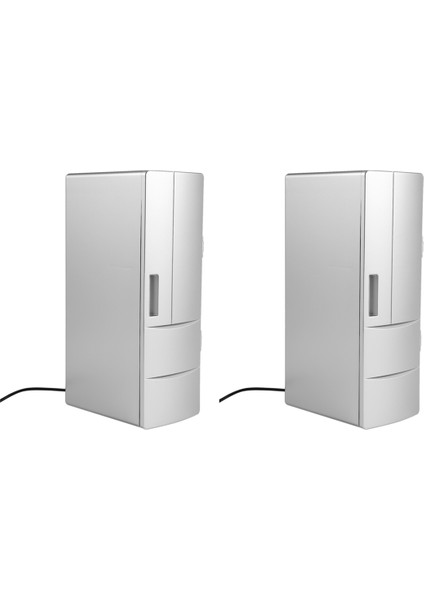 2x Buzdolabı Mini USB Buzdolabı Dondurucu Kutular Içecek Bira Soğutucu Isıtıcı Seyahat Buzdolabı Buz Kutusu Araba Ofis Kullanımı Taşınabilir (Yurt Dışından)