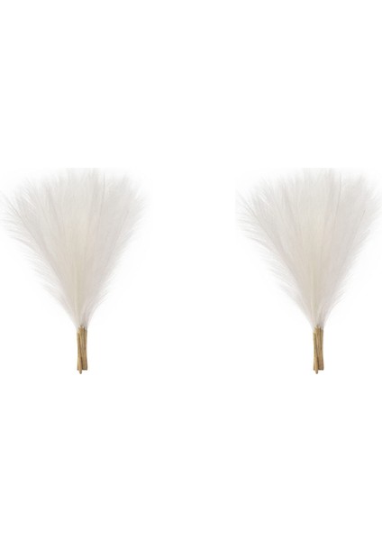 Sahte Pampas Otu, 18IN/45CM Yapay Pampas Otu 10 Kök Görkemli Çim Çiçek Aranjmanı (Beyaz) (Yurt Dışından)