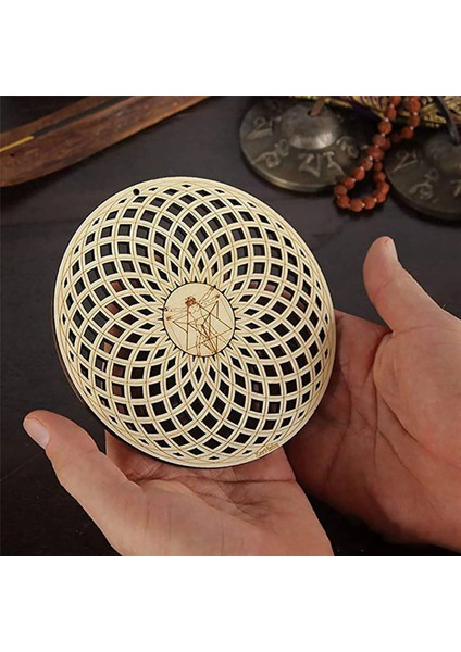 8 Adet Kutsal Geometri Duvar Sanatı Çiçek Izgara Ahşap Accent Dekor Ahşap Kristal Izgara Kurulu Ahşap Duvar Heykel (Yurt Dışından)