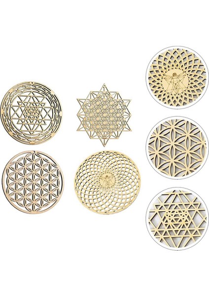 8 Adet Kutsal Geometri Duvar Sanatı Çiçek Izgara Ahşap Accent Dekor Ahşap Kristal Izgara Kurulu Ahşap Duvar Heykel (Yurt Dışından) fiyatları