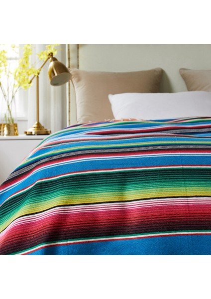3x Meksika Battaniye Sarape Piknik Halı Yoga Partisi Için Masa Örtüsü Sıcak Çubuk Atın, 120X180 cm (Yurt Dışından) modelleri