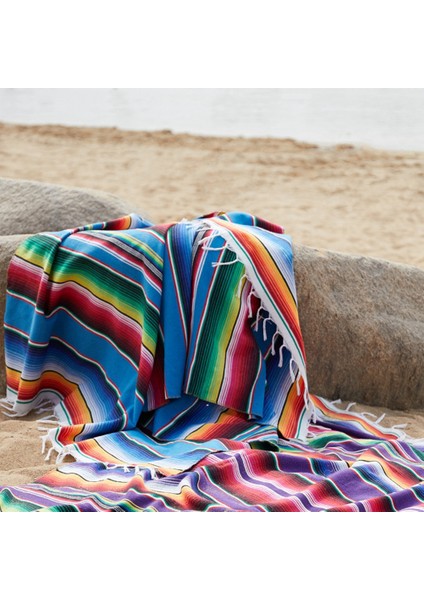 3x Meksika Battaniye Sarape Piknik Halı Yoga Partisi Için Masa Örtüsü Sıcak Çubuk Atın, 120X180 cm (Yurt Dışından) fırsatları