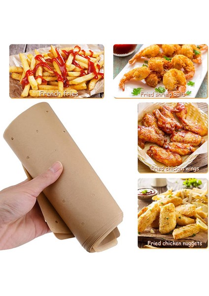 Hava Fritöz Parşömen Astarlı, 200 Parça Delikli Kare Hava Fritöz Astarı Ninja Foodi Izgara 5 In 1 AG301 Çift Hava Fritöz (Yurt Dışından)