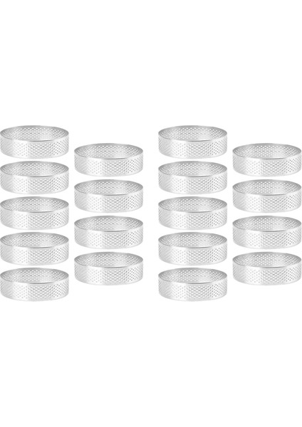 18'li Paket Yuvarlak Tart Halkası, Mus Halkaları, Paslanmaz Çelik Isıya Dayanıklı Delikli Mus Halkaları, Metal Yuvarlak Halka Kalıbı (Yurt Dışından)