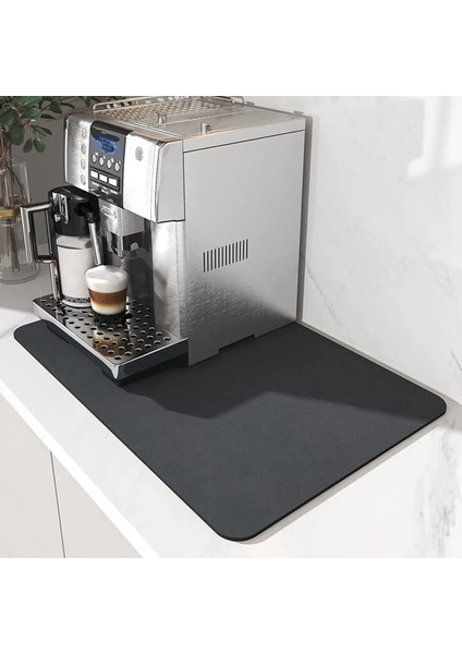 2x Kahve Mat Gizlemek Leke Kauçuk Destekli Emici Bulaşık Kurutma Mat Mutfak Tezgahı-Kahve Bar Aksesuarları Gri 30X40 cm (Yurt Dışından)
