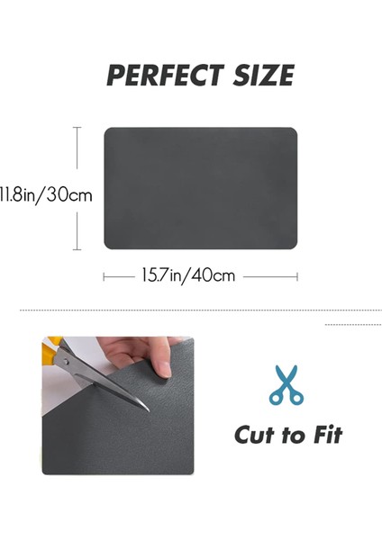 2x Kahve Mat Gizlemek Leke Kauçuk Destekli Emici Bulaşık Kurutma Mat Mutfak Tezgahı-Kahve Bar Aksesuarları Gri 30X40 cm (Yurt Dışından)