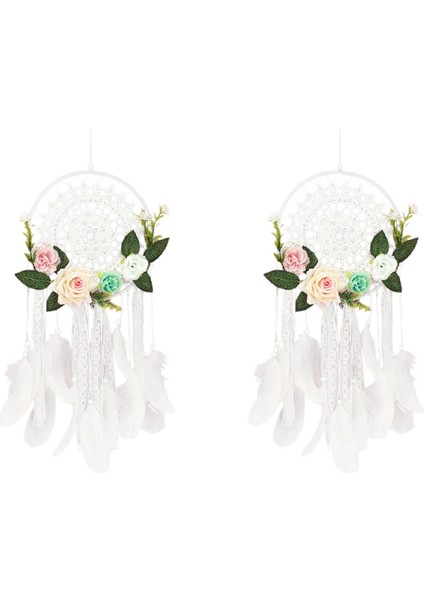 2x Dream Catcher Dıy Dekoratif Kolye Çiçek Dream Catcher Duvar Asılı Dekorasyon Düğün Dekor (Yurt Dışından) fiyatları