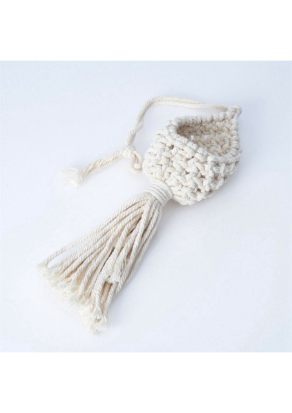 2x Boho Makrome Hava Tesisi Askı Tillandsia Asılı Sepet Halat Tutucu Çiçek Ev Dekor (13 Cm) (Yurt Dışından)
