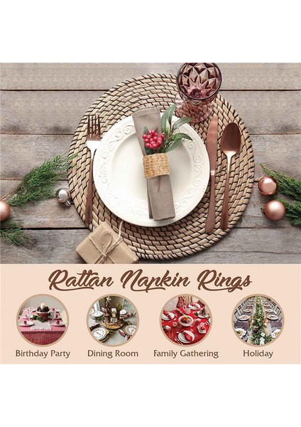 12 Adet Peçete Halkaları, Su Sümbülü Peçete Tutucu Halkaları-Doğum Günü Partisi Için Rustik Peçete Halkaları, Yemek Masası Dekorasyon (Yurt Dışından) modelleri