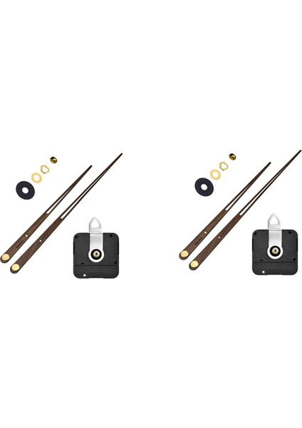 2x Yüksek Torklu Saat Hareketi Mekanizması Duvar Kuvars Saat Uzun Eller Ceviz Ahşap Dıy Onarım Parçaları Değiştirme 31MM (Yurt Dışından)