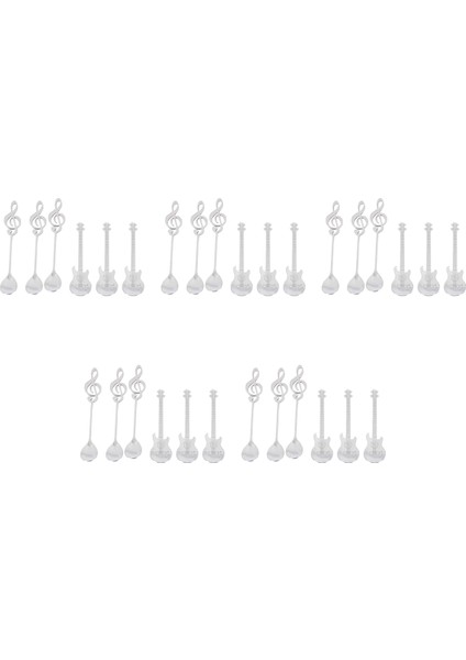 Kahve Kaşığı, 30 Paket Sevimli Çay Kaşığı Paslanmaz Çelik Personel Nota Şeklinde (15 Nota +15 Gitar) (Yurt Dışından) fırsatları