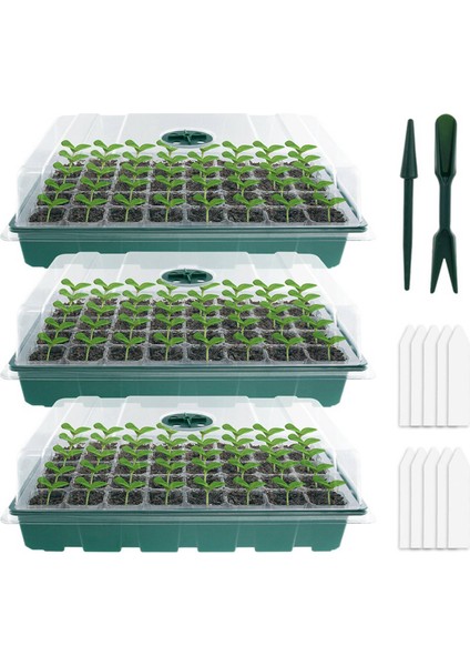 6x Sera Tohumu Fide Tepsileri Çiçek Bitki Çimlenme Büyüme Kutusu Fidanlık Saksıları Sera Bahçecilik Pot Yeşil (Yurt Dışından)