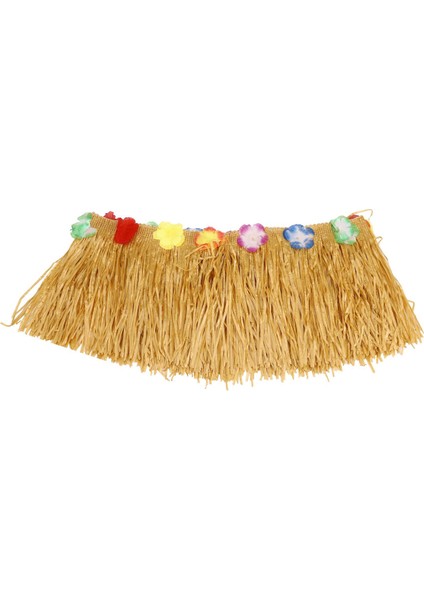 5x Masa Etek Hawaii Luau Çiçek Çim Bahçe Düğün Parti Plaj Dekor Haki (Yurt Dışından)