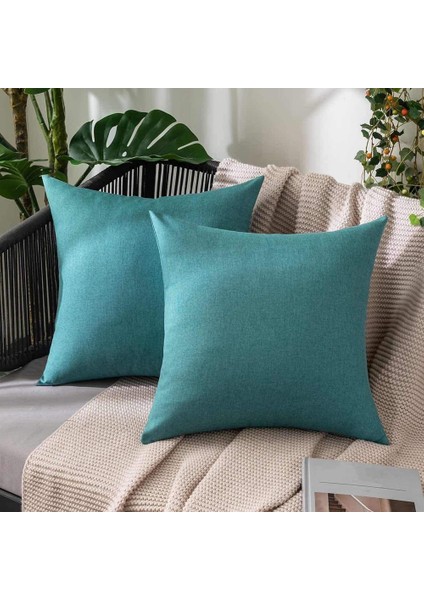 8'li Paket Açık Su Geçirmez Kırlent Kapakları Dekoratif Bahçe Yastık Kılıfları Kare Yastık Kılıfı 18 x 18 Inç (Yurt Dışından)