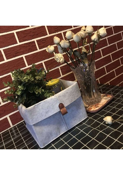 4x Iskandinav Keçe Depolama Sepeti Oturma Odası Çay Masası Çeşitli Eşyalar Depolama Sepeti Kumaş Keçe Saklama Kutusu Yatak Odası Çorap Gri (Yurt Dışından) fırsatları