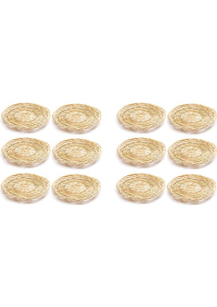 12 Adet Bambu Kağıt Tabak Tutucu - 10 Inç Yuvarlak Dokuma Tabak Tutucu, Piknik Partisi Için Yeniden Kullanılabilir Kağıt Tabak Tutucular (Yurt Dışından)