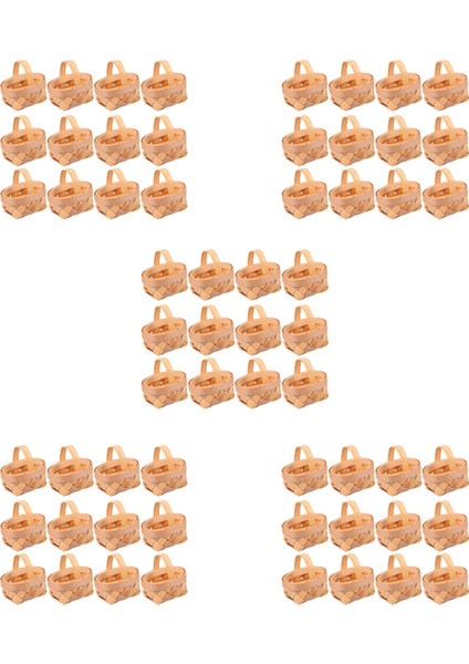 60 Adet Ahşap Yonga Mini Sepetler Manuel Dokuma Sepetler Süsler Şeker Saklama Kutusu (Yurt Dışından) fiyatları