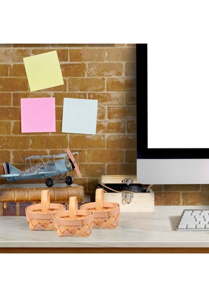 60 Adet Ahşap Yonga Mini Sepetler Manuel Dokuma Sepetler Süsler Şeker Saklama Kutusu (Yurt Dışından) modelleri