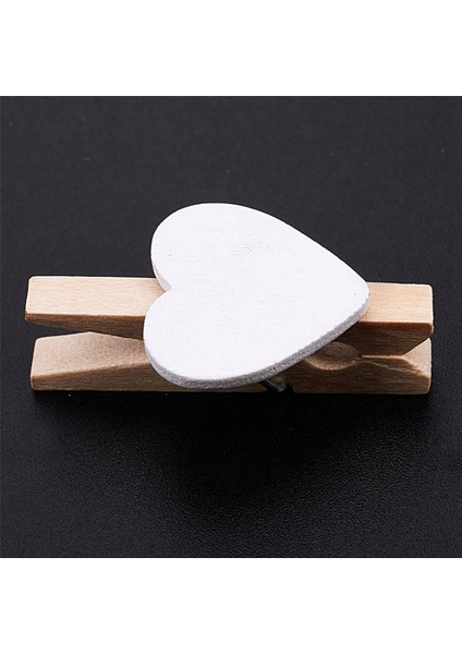 500X Küçük Mini Ahşap Elbise Mandalları / Kalpli Dekoratif Mandal, Beyaz (Yurt Dışından) fırsatları