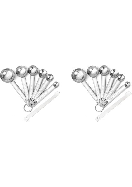 Paslanmaz Çelik Ölçme Kaşıkları Bardak Seti, Küçük Yemek Kaşığı, Çay Kaşığı, Set 12, Bonus Dengeleyicili, Kuru ve Sıvı Için (Yurt Dışından) fiyatları