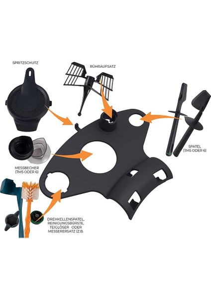 2 Adet Pişirme Aracı Depolama Rafı Yerden Tasarruf Sağlayan 5 Aksesuara Kadar Mutfak Robotu Aksesuarları Tutucu - Tm5 Tm6 (Yurt Dışından) modelleri