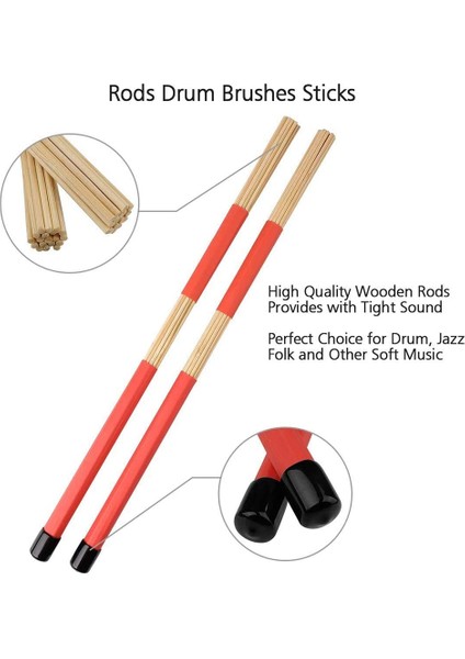 Baget Seti, 5A Akçaağaç Ahşap Bagetler, Davul Çubukları Fırçalar, Geri Çekilebilir Tambur Tel Fırçalar, Çantalı Tambur Sönümleyiciler (Yurt Dışından) modelleri