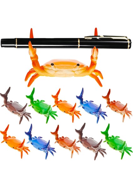 10 Adet Yengeç Kalemlik Sevimli Kalem Depolama Rafı Tek Kalem Depolama Ofis Masası Ekran Süslemeleri Kırtasiye Hediye (Yurt Dışından)