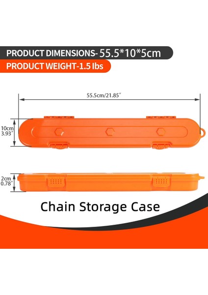 Testere Zinciri Saklama Kutusu, 10 Inç 16 Inç 18 Inç 20 Inç Testere Için Testere Zinciri Organizatör Kutusu (Turuncu) (Yurt Dışından)