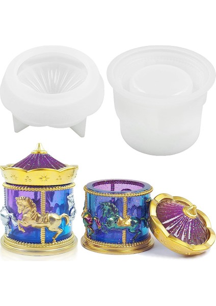 Kavanoz Silikon Kalıplar Epoksi Kalıp Kapaklı Saklama Kutusu Konteyner Dekorasyon Reçine Döküm Zanaat Hediyeler Için (Yurt Dışından) fiyatları