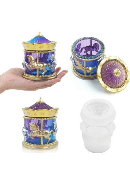 Kavanoz Silikon Kalıplar Epoksi Kalıp Kapaklı Saklama Kutusu Konteyner Dekorasyon Reçine Döküm Zanaat Hediyeler Için (Yurt Dışından) modelleri