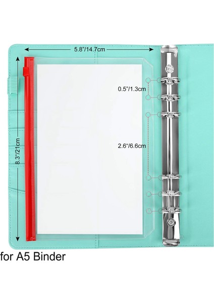 12 Adet Klasör Cepleri A5 Boyutu 6 Delik Fermuarlı Klasör Çantası Klasörleri 6 Halkalı Defter Bağlayıcı Gevşek Yaprak Çanta (Yurt Dışından) modelleri