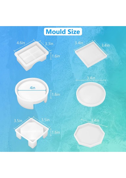 18 Adet Reçine Coaster Kalıpları, Dıy Art Craft Bardak Altlıkları Için Saklama Kutusu Kalıpları ile Epoksi Coaster Kalıpları (Yurt Dışından) fırsatları