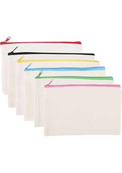 12 Adet Çok Amaçlı Kozmetik Çantası Makyaj Torbaları Fermuarlı Kanvas Çanta Kalem Çantası Seyahat Makyaj Çantası Dıy Tasarım Için (Yurt Dışından) fiyatları