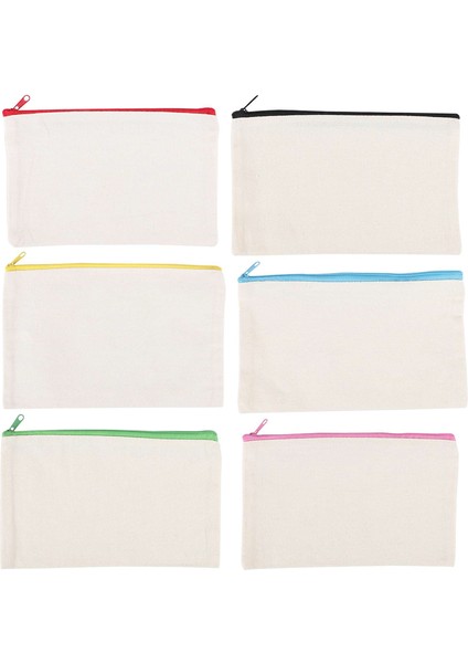 12 Adet Çok Amaçlı Kozmetik Çantası Makyaj Torbaları Fermuarlı Kanvas Çanta Kalem Çantası Seyahat Makyaj Çantası Dıy Tasarım Için (Yurt Dışından) fırsatları