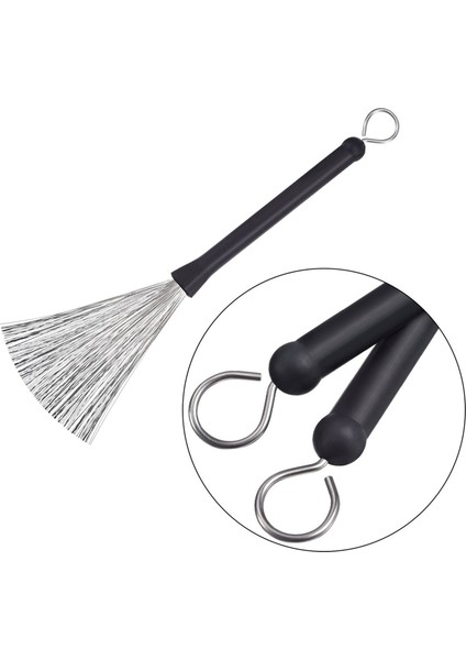 1 Çift Tambur Fırçaları Geri Çekilebilir Tel Fırçalar Tamburlar Davul Çubukları Fırça + 1 Çift Çubuklar Tambur Fırçaları Çubuklar Tambur Seti (Yurt Dışından) modelleri