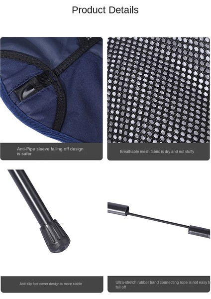 Taşınabilir Katlanır Kamp Sandalyeleri Bahçe Açık Sırt Çantasıyla Yürüyüş Seyahat Piknik Balıkçılık Plaj, Lacivert (Yurt Dışından)