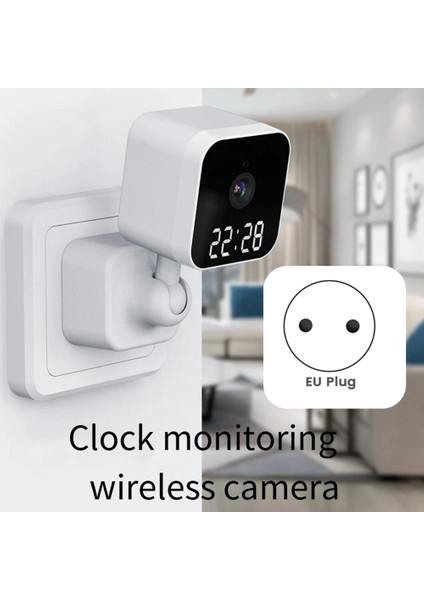 Tuya Wifi Kamera Dijital Saatli Kapalı Ev Güvenliği Gece Görüş Video Gözetim Kablosuz Hareket Kamerası-Ab Tak (Yurt Dışından) fırsatları