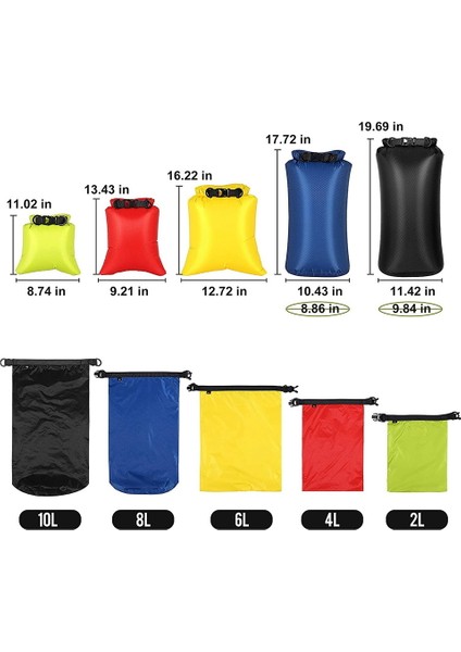 6 Adet Su Geçirmez Kuru Çanta Seti Kayak Botla, Kuru Çanta Açık Saklama Torbaları Kano Kamp Yüzme Yürüyüş Için, Rastgele (Yurt Dışından) fiyatları