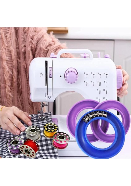 8 Adet Silikon Bobin Koruyucuları Yuvarlak Bobin Tutucular Metal ve Dikiş Aracı Depolama Halkası Organizatörleri (Yurt Dışından) modelleri
