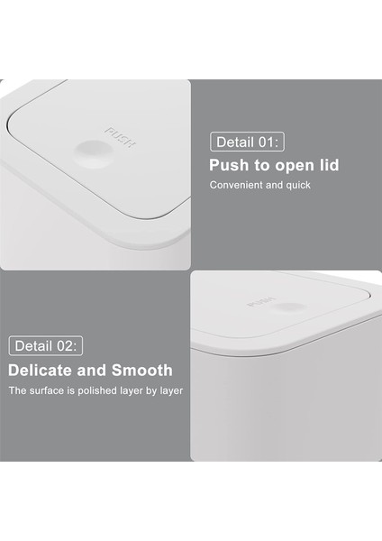 2,6 Galon / 10 Litre Kapaklı Küçük Çöp Kovası, Kapaklı Çöp Kovası, Banyo, Mutfak, Yatak Odası Için Çöp Sepeti (Yurt Dışından) fiyatları