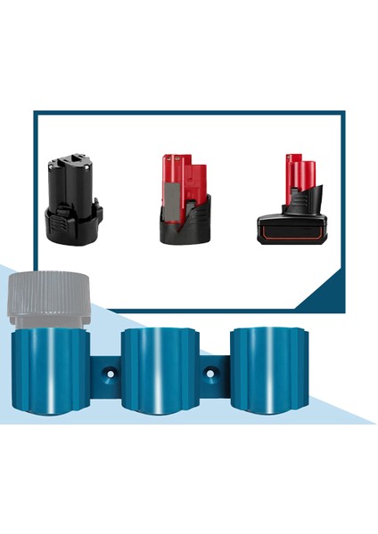 10,8V Için 12V Pil ve Alet Saklama Tutucu Kiti Duvara Monte Raf Sabit Braket Mavi (Yurt Dışından) modelleri
