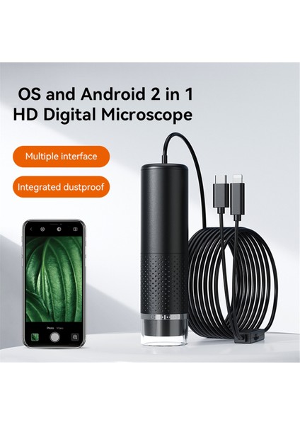 El Dijital Mikroskop Kamera 50X-1600X USB Cep Mikroskopları Kamera, Ios Android Için 8 Ayarlanabilir LED ile (Yurt Dışından)