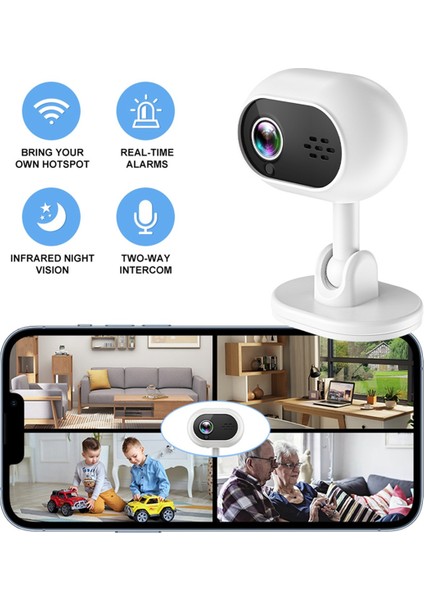 A4 1080P Akıllı Mini Wifi Ip Kamera Kapalı Kablosuz Güvenlik Ev Cctv Gözetim Kamerası, Iwfcam Uygulamasında Otomatik Takip ile (Yurt Dışından) fiyatları