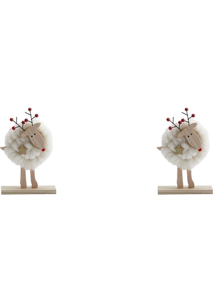 2x Iskandinav Noel Ahşap Yün Keçe Dekorasyon Noel Noel Baba Süs Noel Ağacı Masaüstü Dekorasyon C (Yurt Dışından)
