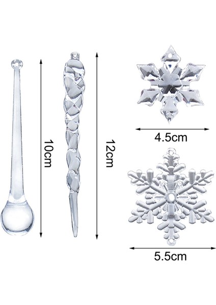 200PC Kar Tanesi Saçağı Noel Süsleri Yeni Yıl Süsleri Kristal Noel Ağacı Şeffaf Süsler (Yurt Dışından) fiyatları