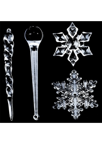 200PC Kar Tanesi Saçağı Noel Süsleri Yeni Yıl Süsleri Kristal Noel Ağacı Şeffaf Süsler (Yurt Dışından) modelleri