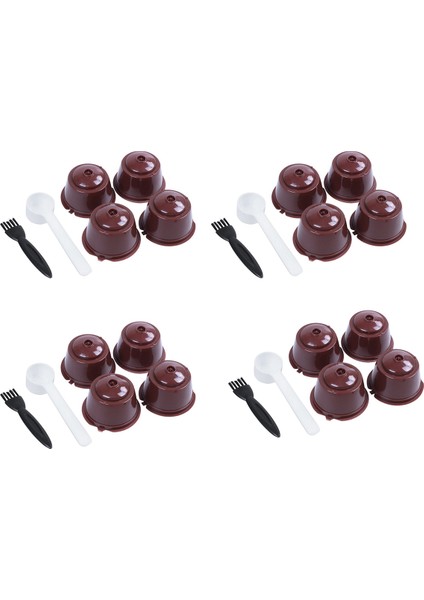 Plastik Doldurulabilir Kahve Kapsülü Için 16 Adet Kaşık Fırça ile 200 Kez Yeniden Kullanılabilir Uyumlu (Yurt Dışından) fırsatları