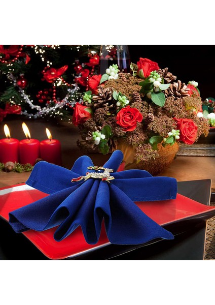 18 Parça Noel Peçete Halkaları Seti Metal Noel Peçete Tutucu Noel Ağacı Peçete Halkası Dekor (Yurt Dışından)