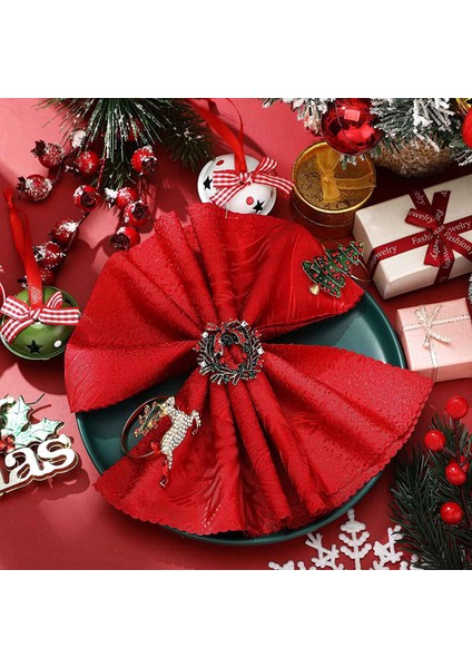 18 Parça Noel Peçete Halkaları Seti Metal Noel Peçete Tutucu Noel Ağacı Peçete Halkası Dekor (Yurt Dışından) fırsatları